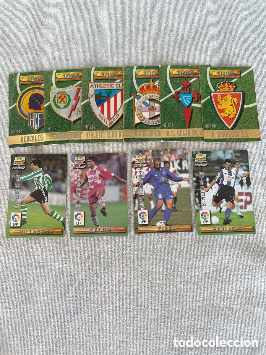 Fu&szlig;ball-Sticker: FICHAS DE LA LIGA 96-97 Lote de 10 Fichas sin repetir