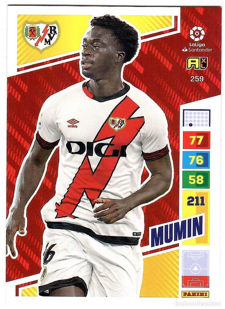 Cromos de f&uacute;tbol: Mumin (Rayo Vallecano), n&ordm; 259: Cromo del album de futbol Adrenalyn 2022-23