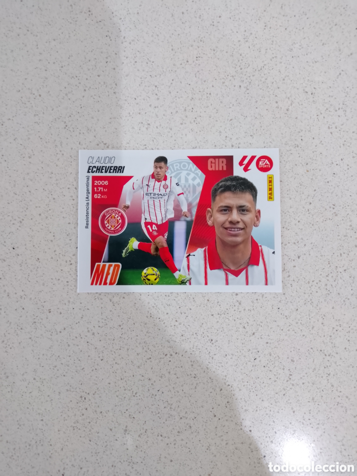 Figurine di Calcio: CROMO N&Uacute;MERO 21 ECHEVERRI GIRONA. MERCADO INVIERNO LIGA ESTE 25/26.