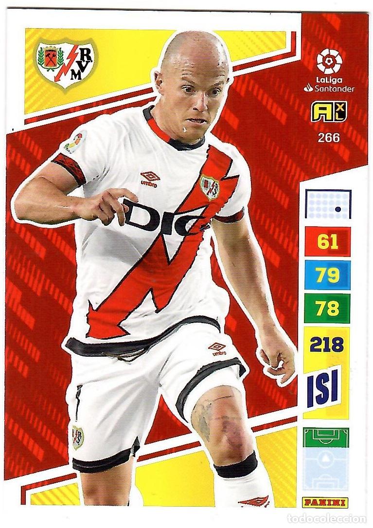 Cromos de f&uacute;tbol: Isi (Rayo Vallecano), n&ordm; 266: Cromo del album de futbol Adrenalyn 2022-23
