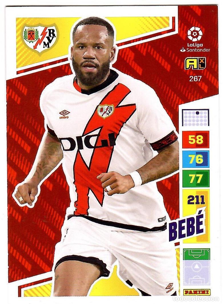 Cromos de f&uacute;tbol: Bebe (Rayo Vallecano), n&ordm; 267: Cromo del album de futbol Adrenalyn 2022-23