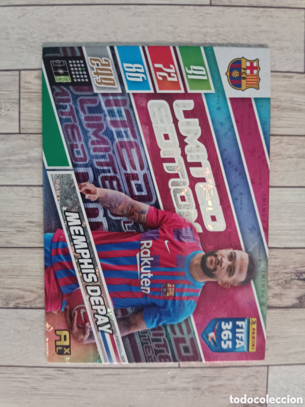 Cromos de f&uacute;tbol: MEMPHIS DEPAY BARCELONA LIMITADA LIMITED EDITION ADRENALYN XL FIFA 365 2021 2022 PANINI 21 22
