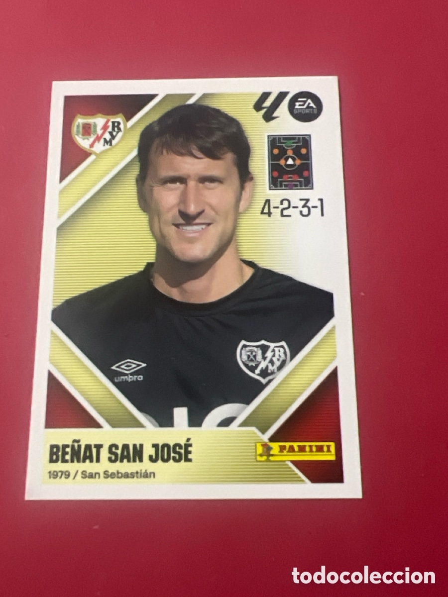Cromos de f&uacute;tbol: C6629. Be&ntilde;at San Jos&eacute; entrenador n&uacute;mero 2 del rayo vallecano cromo liga este 26-27 2026-2027