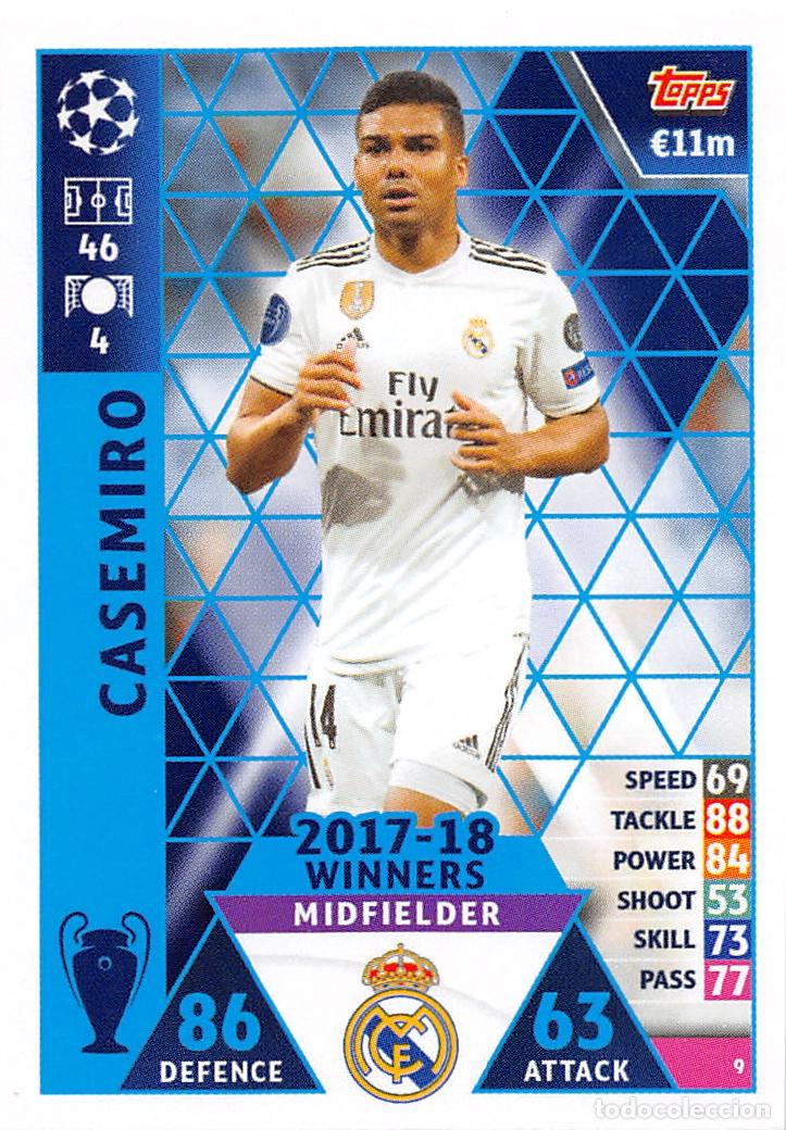 Cromos de f&uacute;tbol: TOPPS MATCH ATTAX UCL (EDICION INDIA) 18/19 2018/2019 #9 CASEMIRO (REAL MADRID)
