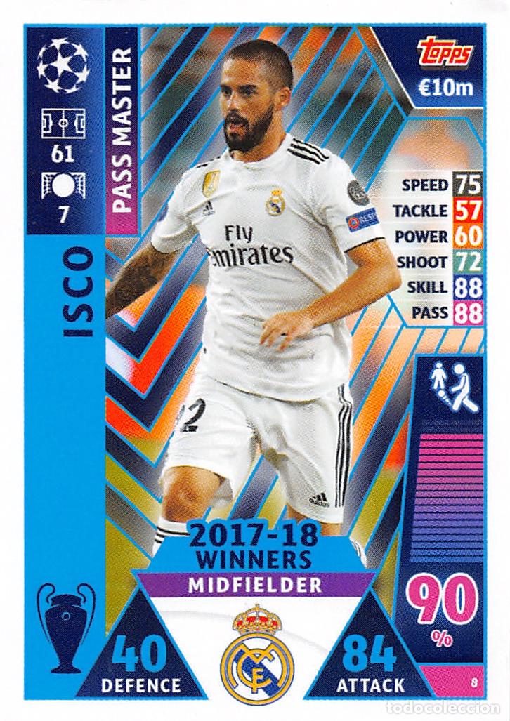 Figurine di Calcio: TOPPS MATCH ATTAX UCL (EDICION INDIA) 18/19 2018/2019 #8 ISCO (REAL MADRID)