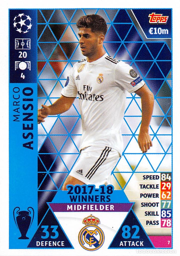 Cartes &agrave; collectionner de Football: TOPPS MATCH ATTAX UCL (EDICION INDIA) 18/19 2018/2019 #7 MARCO ASENSIO (REAL MADRID)