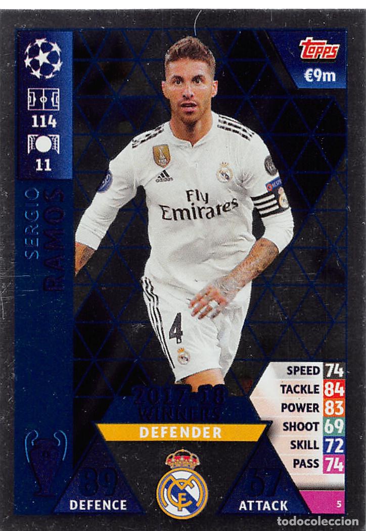 Cromos de f&uacute;tbol: TOPPS MATCH ATTAX UCL (EDICION INDIA) 18/19 2018/2019 #5 SERGIO RAMOS (REAL MADRID)