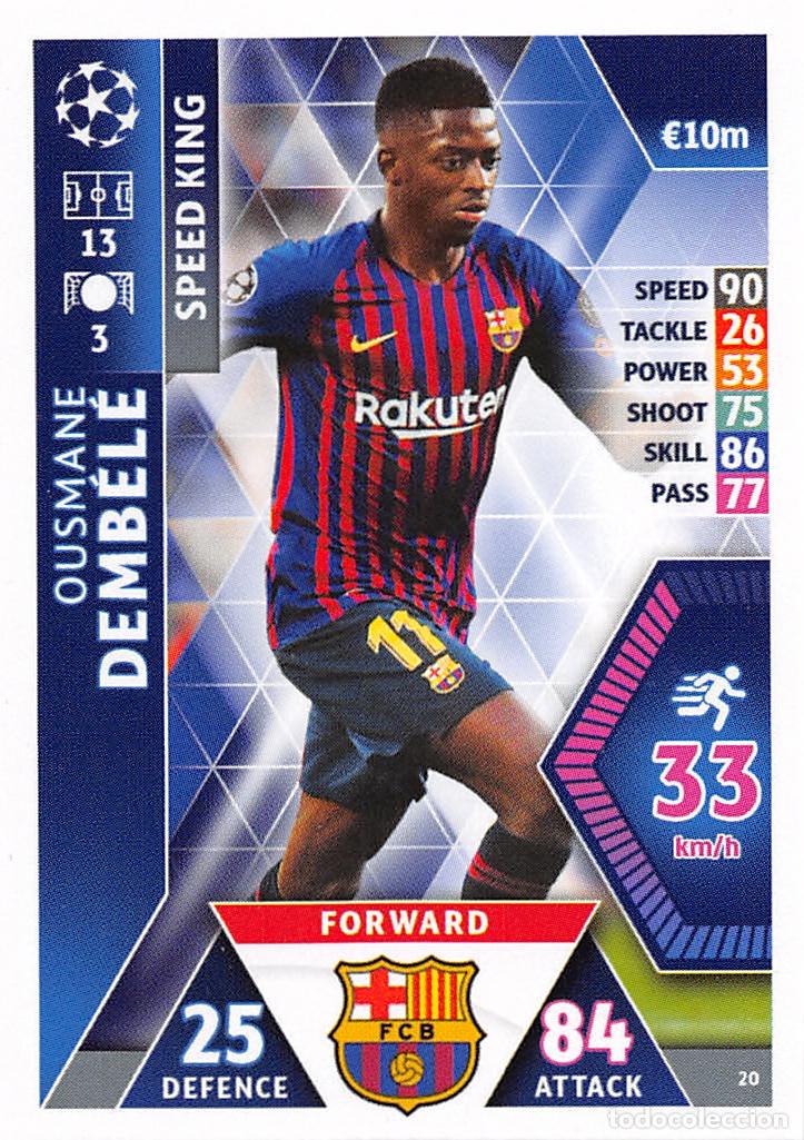 Cromos de Futebol: TOPPS MATCH ATTAX UCL (EDICION INDIA) 18/19 2018/2019 #20 OUSMANE DEMBELE (FC BARCELONA)