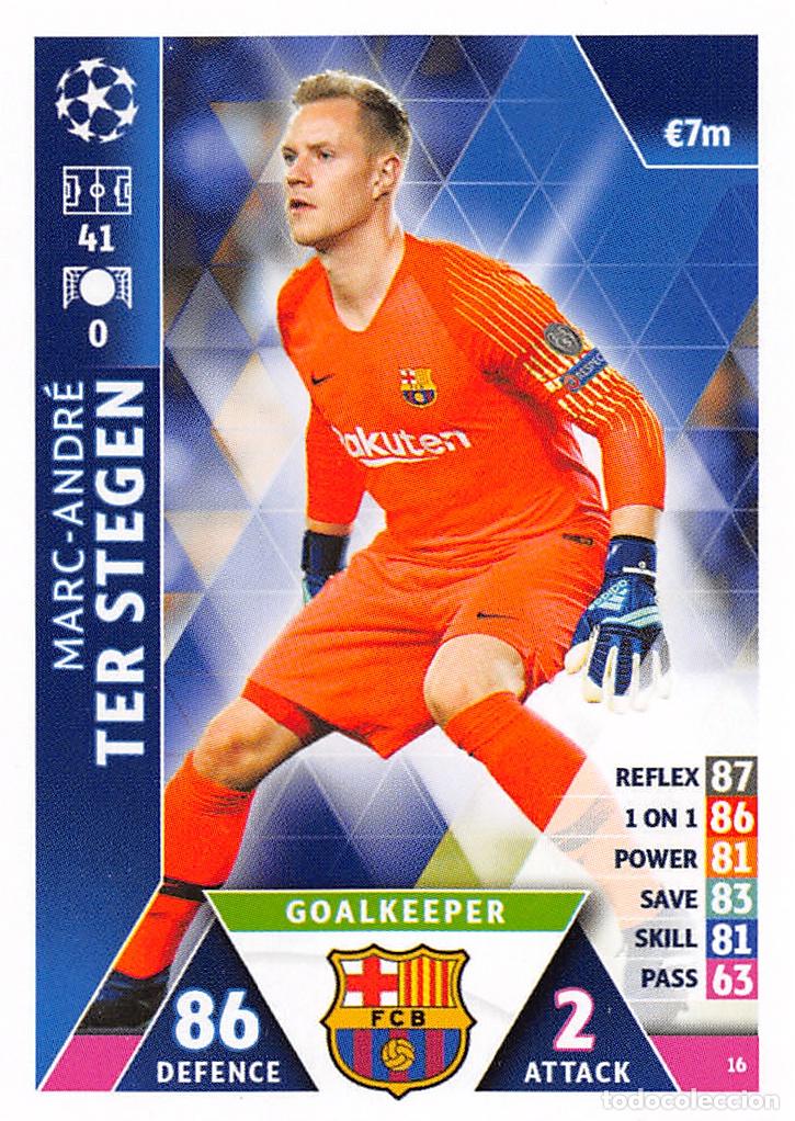Cromos de f&uacute;tbol: TOPPS MATCH ATTAX UCL (EDICION INDIA) 18/19 2018/2019 #16 MARC-ANDRE TER STEGEN (FC BARCELONA)