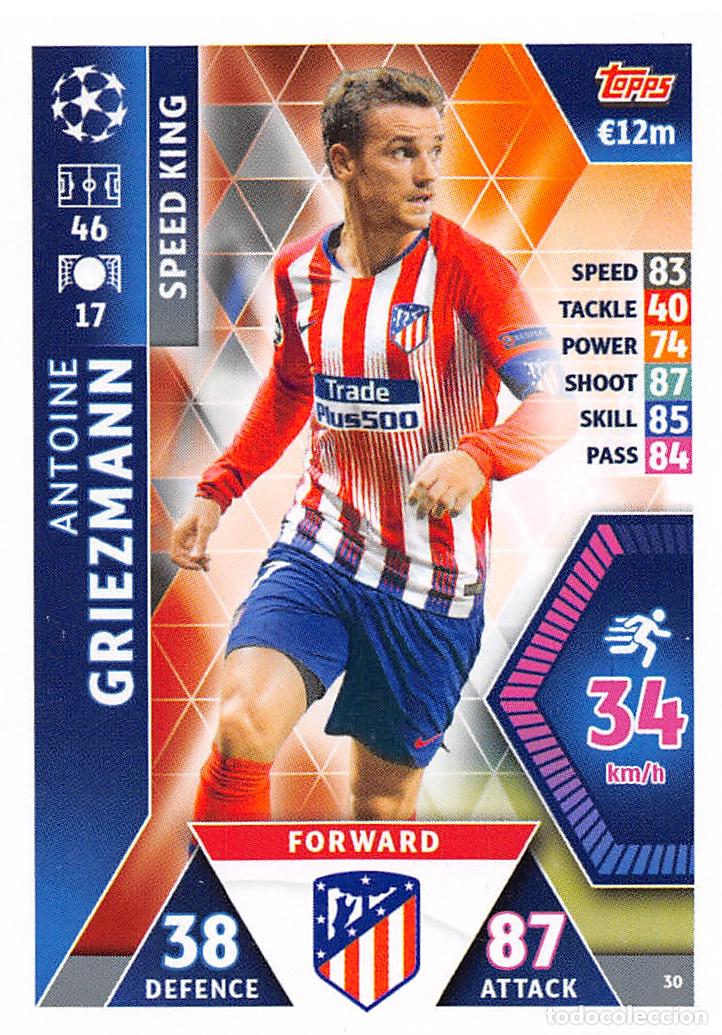 Cromos de f&uacute;tbol: TOPPS MATCH ATTAX UCL (EDICION INDIA) 18/19 2018/2019 #30 ANTOINE GRIEZMANN (ATLETICO MADRID)