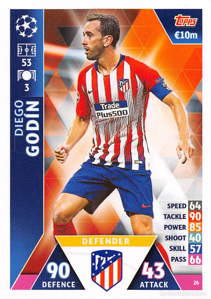 Cromos de f&uacute;tbol: TOPPS MATCH ATTAX UCL (EDICION INDIA) 18/19 2018/2019 #26 DIEGO GODIN (ATLETICO MADRID)