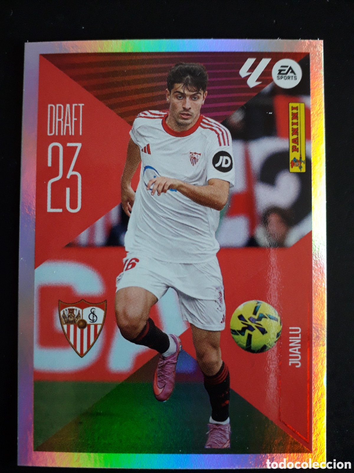 Football Stickers: JUANLU, SEVILLA DRAFT 23 N&deg; 14 ED ESTE 2026 2027 26 27 SIN PEGAR PEDIDO M&Iacute;NIMO 3&euro;.