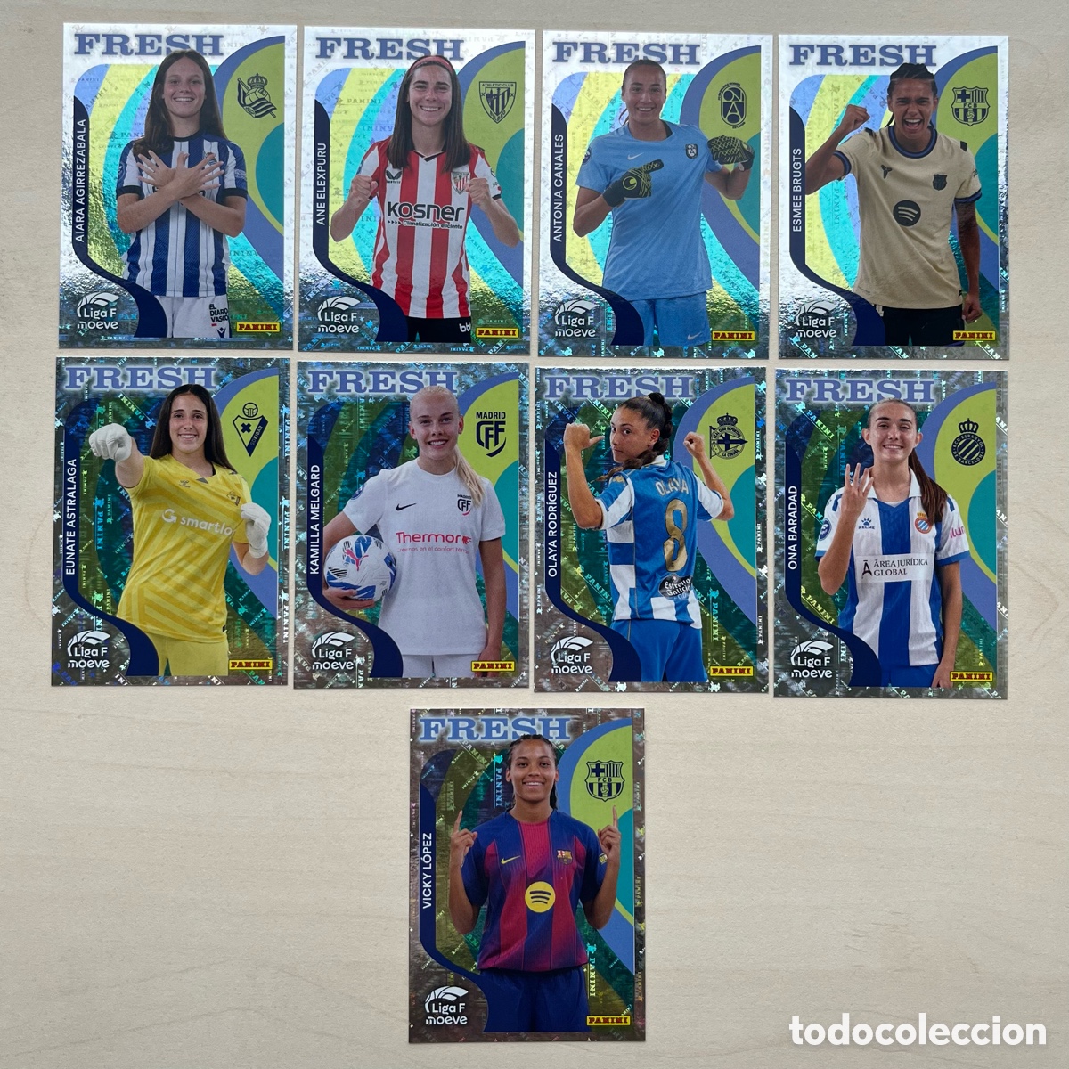Football Stickers: Lote 9 cromos Fresh Liga F 2025-26