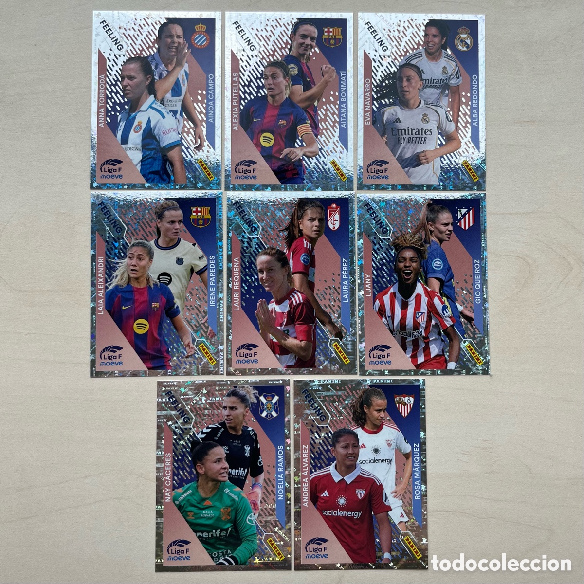 Football Stickers: Lote 8 cromos Feeling Liga F 2025-26