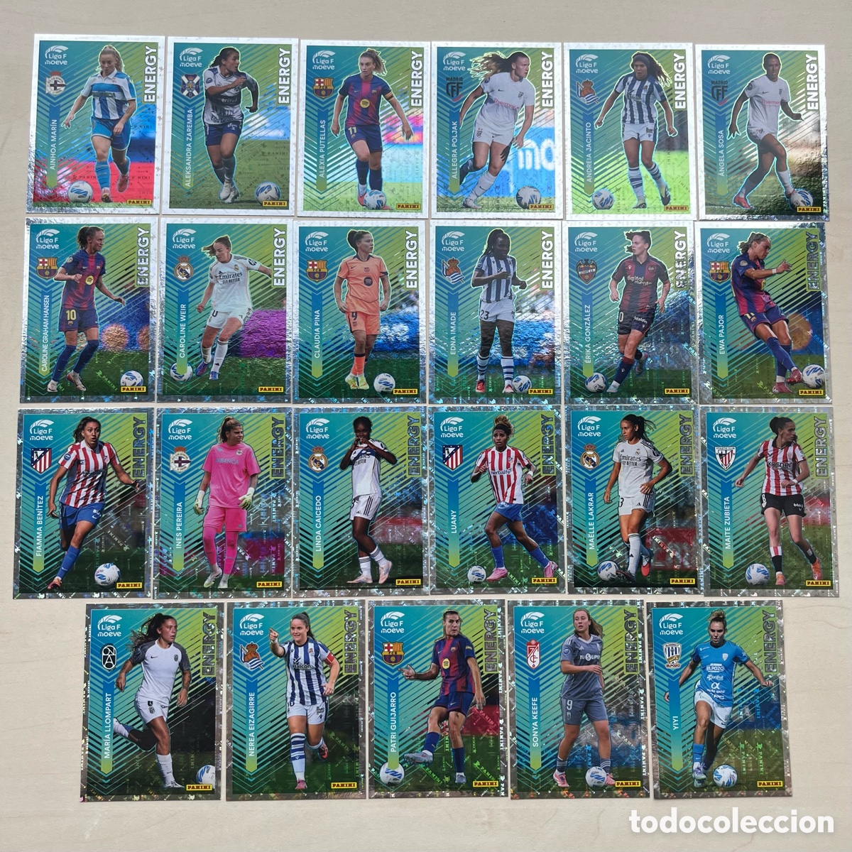 Cromos de f&uacute;tbol: Lote 23 cromos Energy Liga F 2025-26