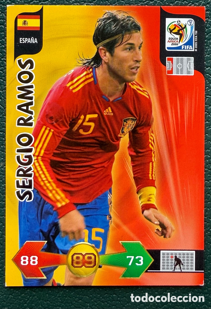 Cromos de f&uacute;tbol: SERGIO RAMOS ESPA&Ntilde;A FICHAS ALBUM ADRENALYN XL MUNDIAL SOUTH AFRICA 2010