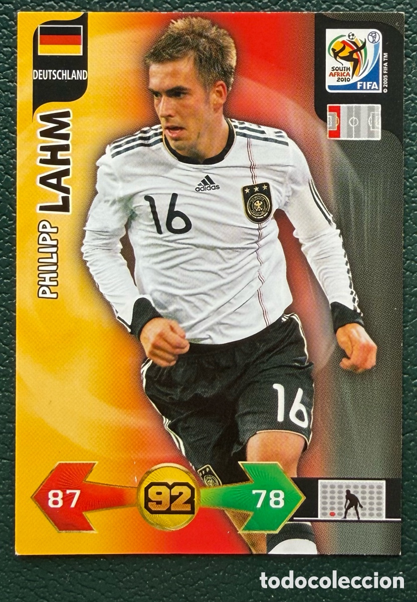 Cartes &agrave; collectionner de Football: PHILIPP LAHM ALEMANIA FICHAS ALBUM ADRENALYN XL MUNDIAL SOUTH AFRICA 2010