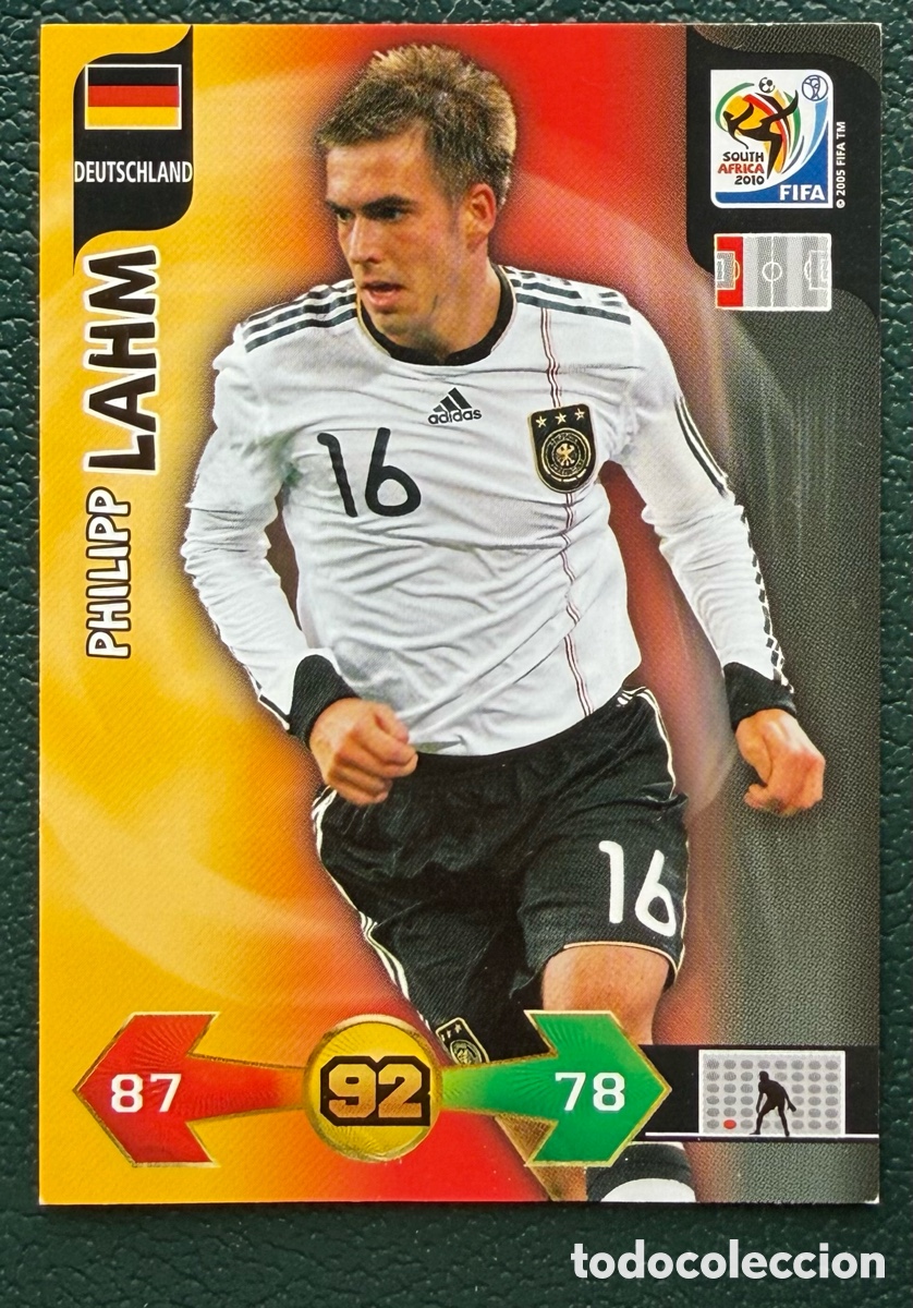 Cartes &agrave; collectionner de Football: PHILIPP LAHM ALEMANIA FICHAS ALBUM ADRENALYN XL MUNDIAL SOUTH AFRICA 2010