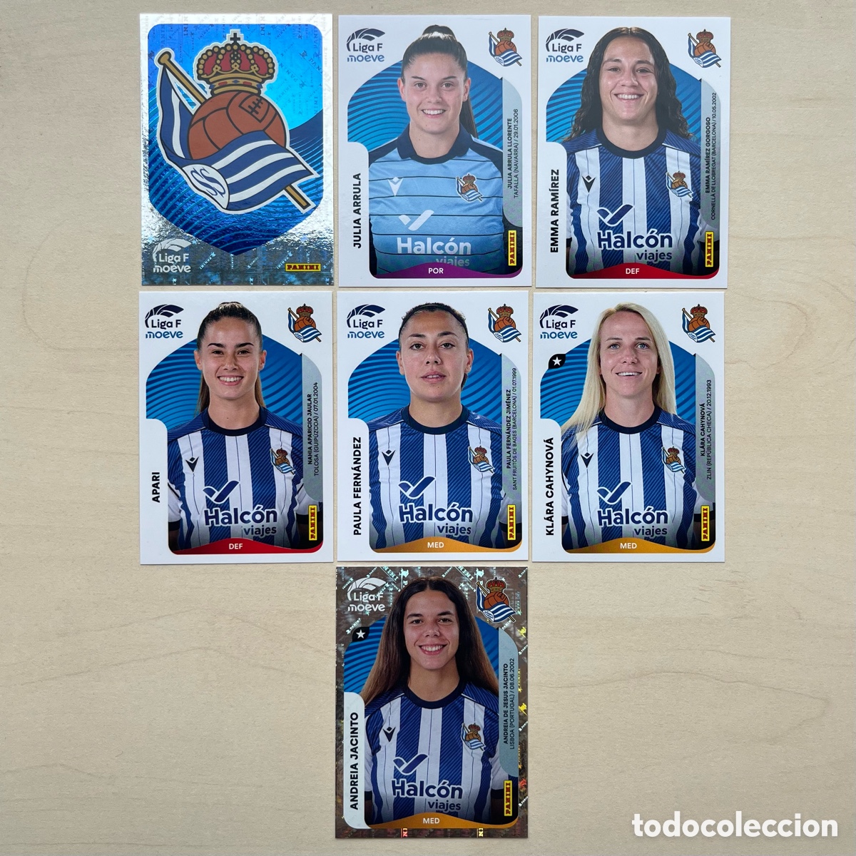 Cromos de Futebol: Lote 7 cromos Real Sociedad Liga F 2025-26