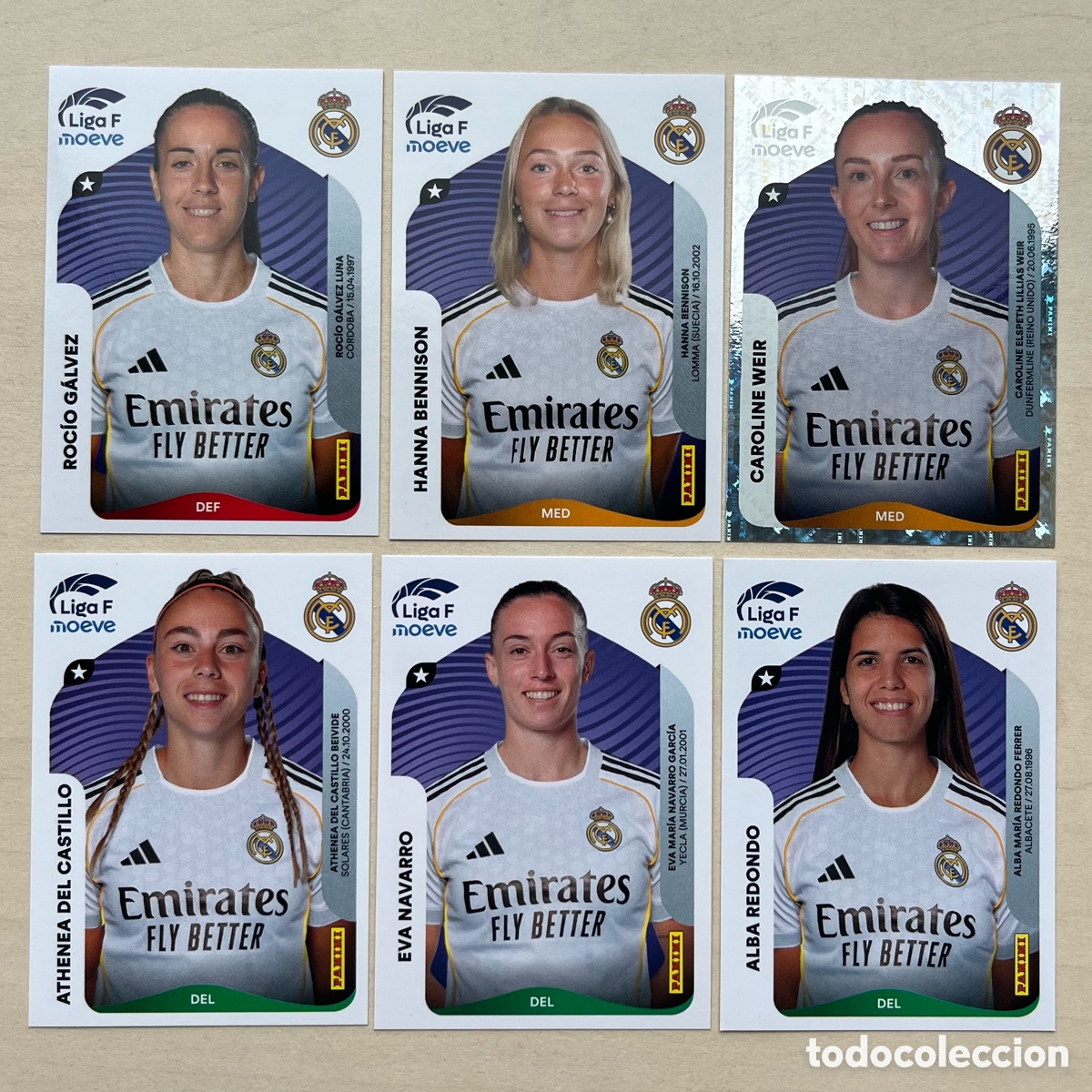 Figurine di Calcio: Lote 6 cromos Real Madrid Liga F 2025-26