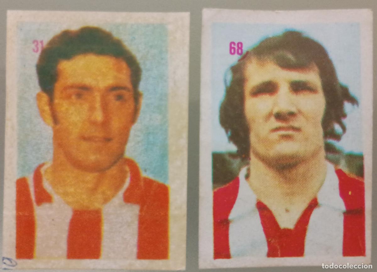 Cromos de f&uacute;tbol: Lote dos cromos Sporting de Gij&oacute;n. F&uacute;tbol Liga Espa&ntilde;ola 1975-76 (Mateo Mirete)