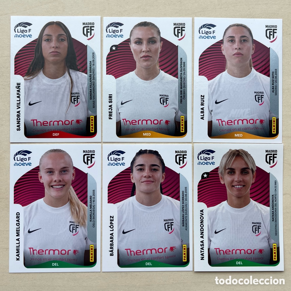 Cromos de f&uacute;tbol: Lote 6 cromos Madrid CF Liga F 2025-26