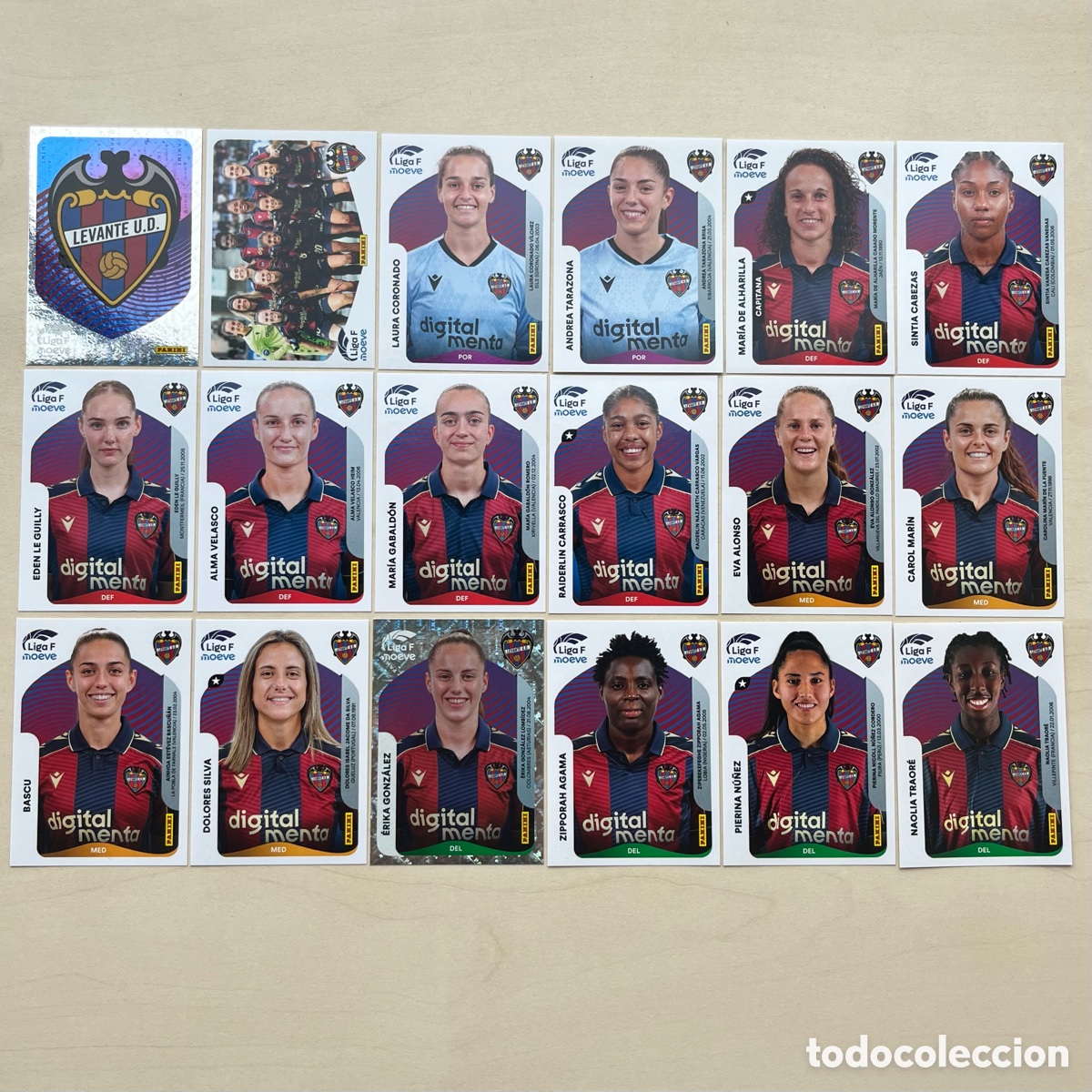 Cromos de f&uacute;tbol: Lote 18 cromos Levante Liga F 2025-26
