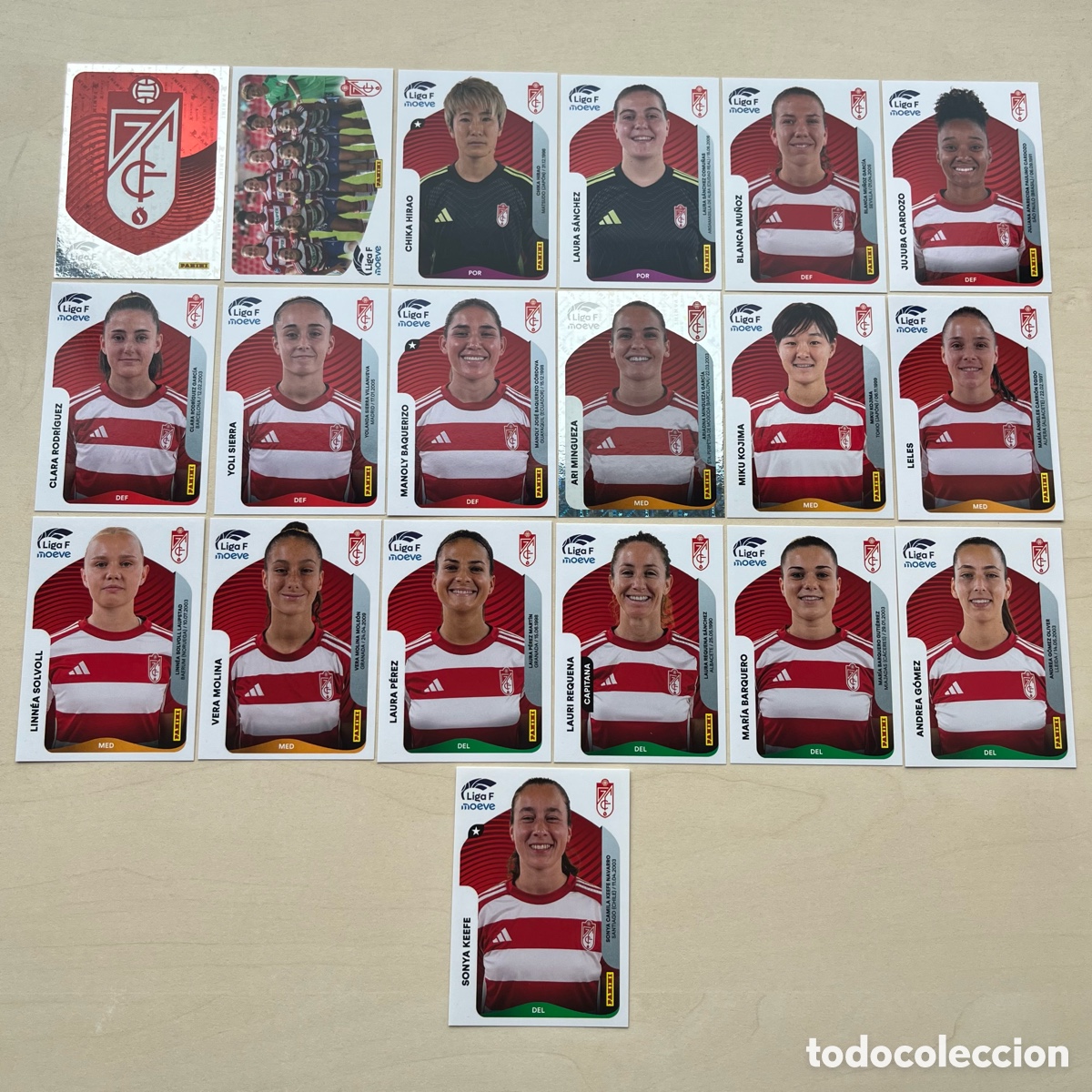 Cromos de f&uacute;tbol: Lote 19 cromos Granada Liga F 2025-26