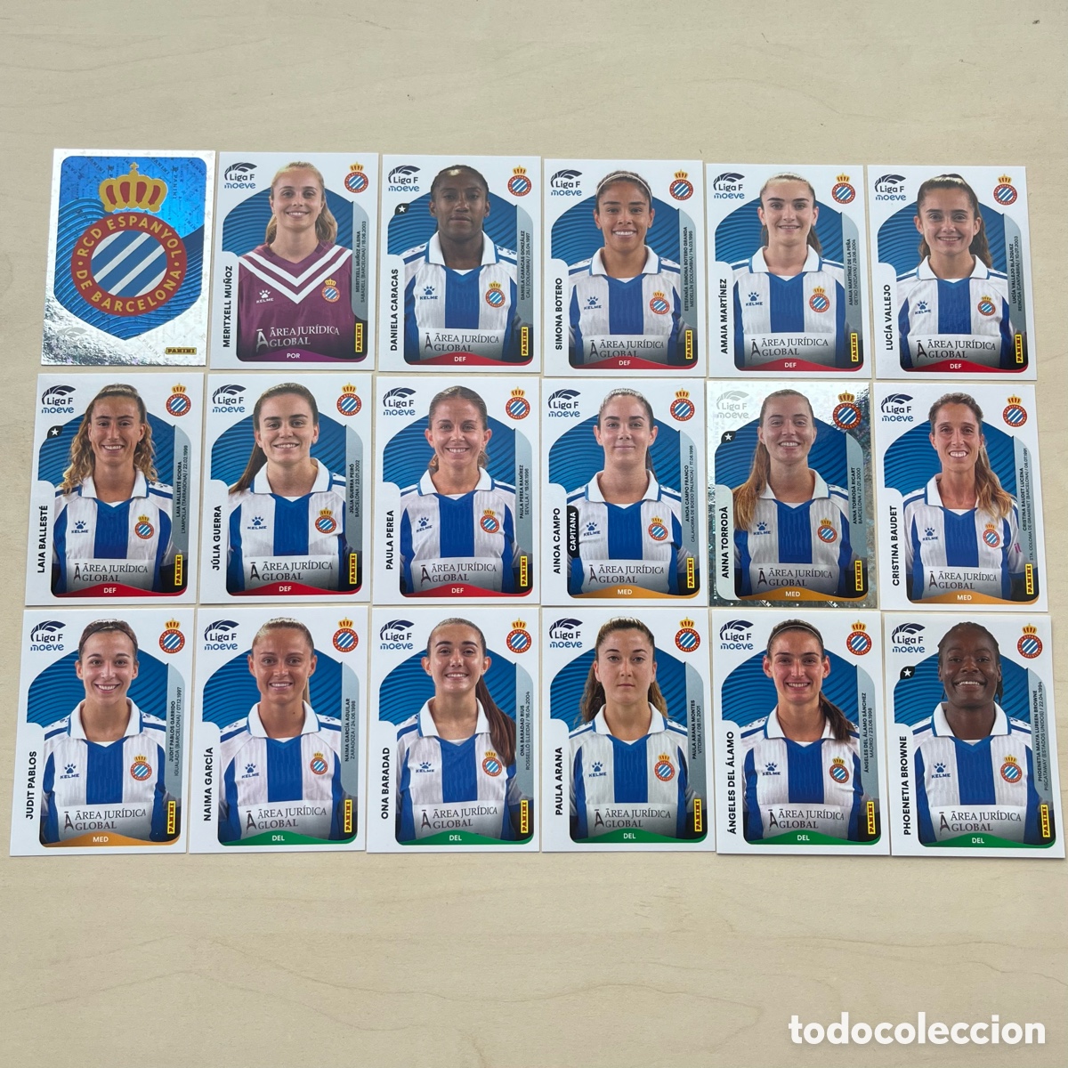 Cromos de f&uacute;tbol: Lote 18 cromos RCD Espanyol Liga F 2025-26