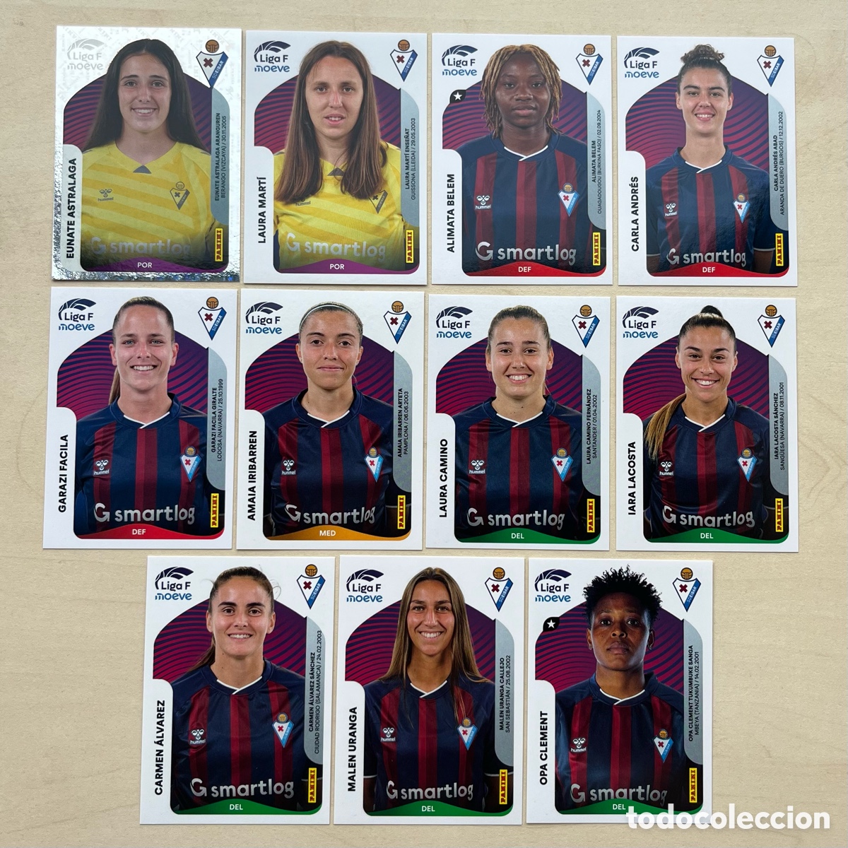 Cromos de f&uacute;tbol: Lote 11 cromos Eibar Liga F 2025-26