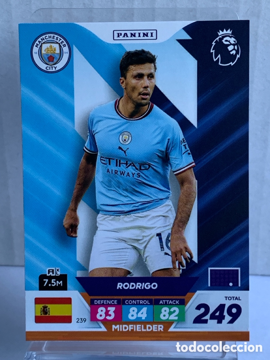 Cromos de f&uacute;tbol: 239 Rodri Manchester City Base card Panini Adrenalyn Premier XL Plus 2023