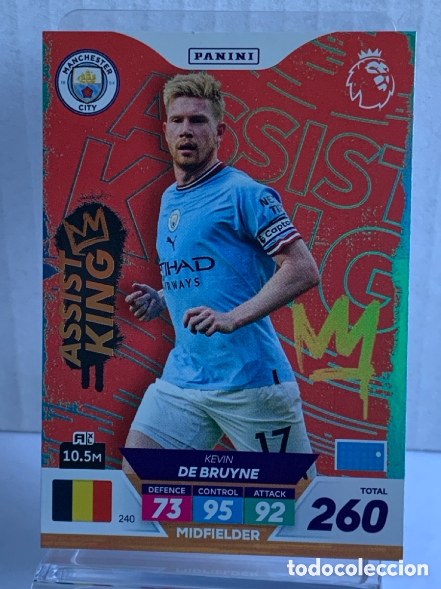 Cromos de f&uacute;tbol: 240 Kevin De Bruyne Manchester City Assist King Panini Adrenalyn Premier XL Plus 2023