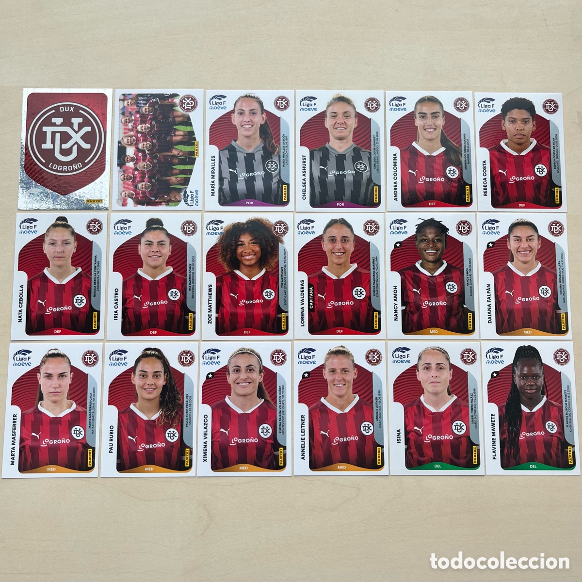 Cromos de f&uacute;tbol: Lote 18 cromos Dux Liga F 2025-26