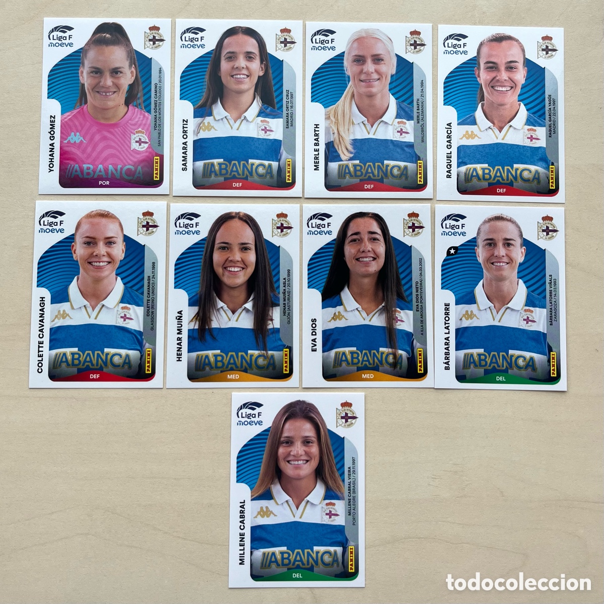 Cromos de f&uacute;tbol: Lote 9 cromos Deportivo Liga F 2025-26