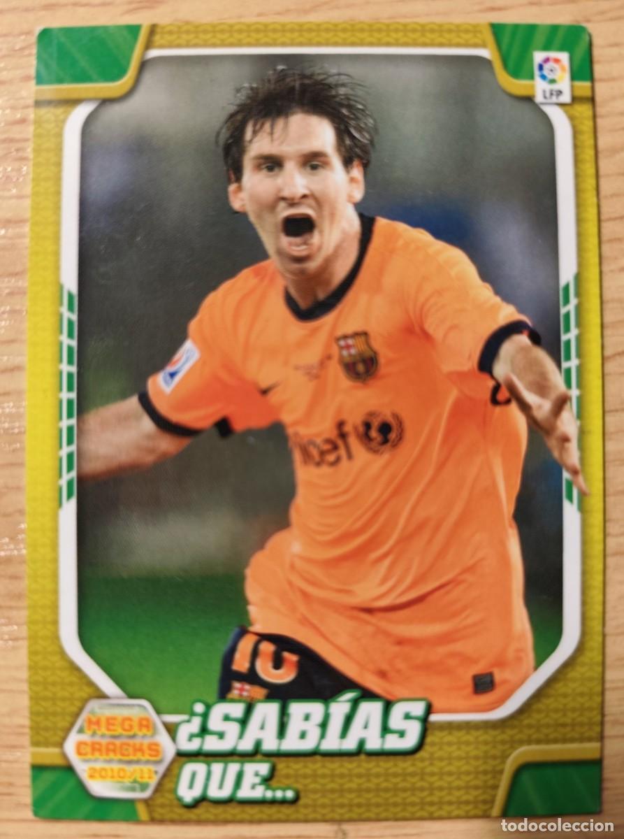 Cromos de f&uacute;tbol: CARD FOOTBALL SABIAS QUE LEO MESSI 411 FC BARCELONA PANINI MGK MEGACRACKS 2010-2011 10 11
