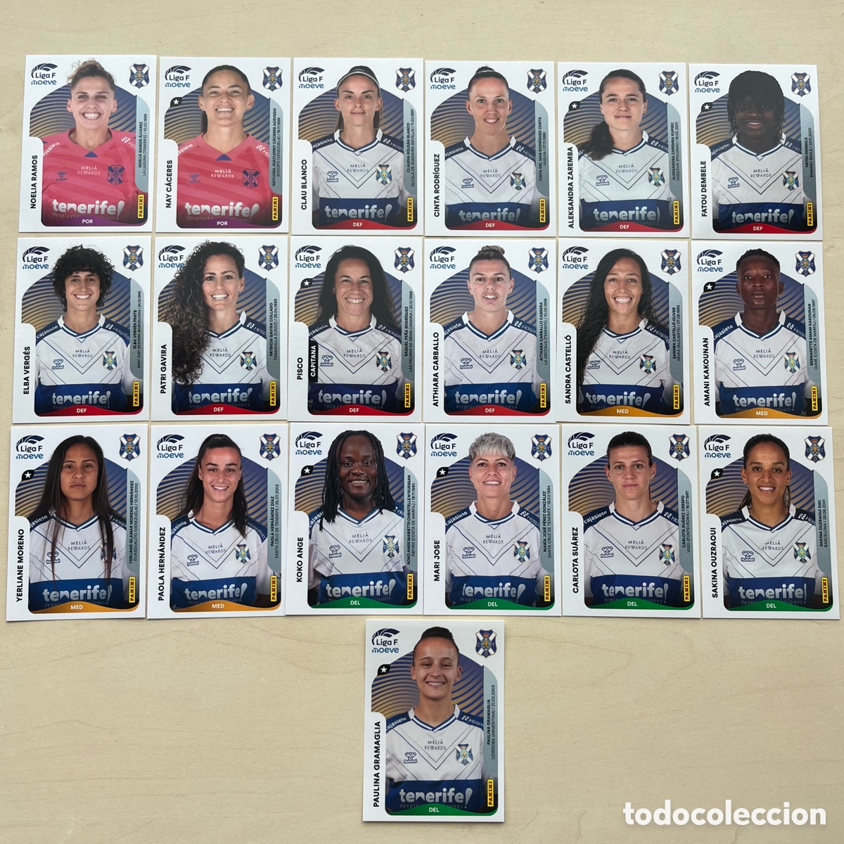 Football Stickers: Lote 19 cromos Tenerife Liga F 2025-26