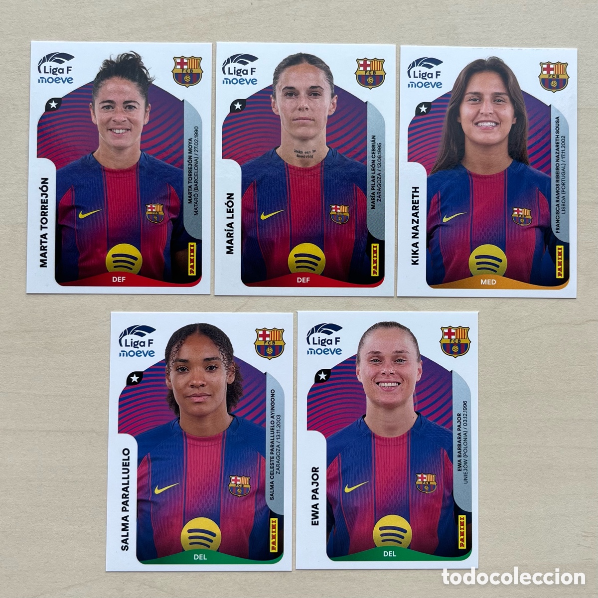 Cartes &agrave; collectionner de Football: Lote 5 cromos FC Barcelona Liga F 2025-26