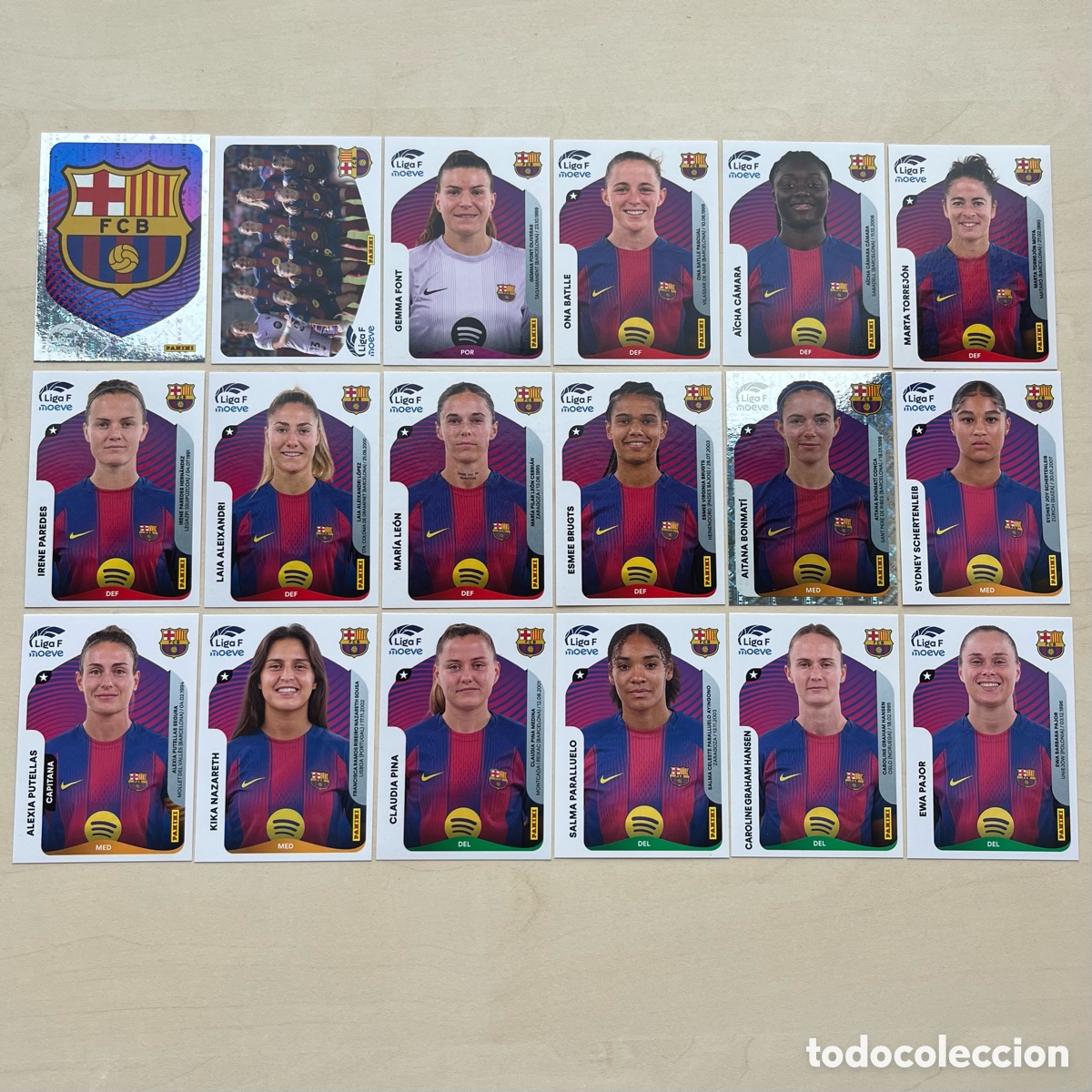 Cartes &agrave; collectionner de Football: Lote 18 cromos FC Barcelona Liga F 2025-26