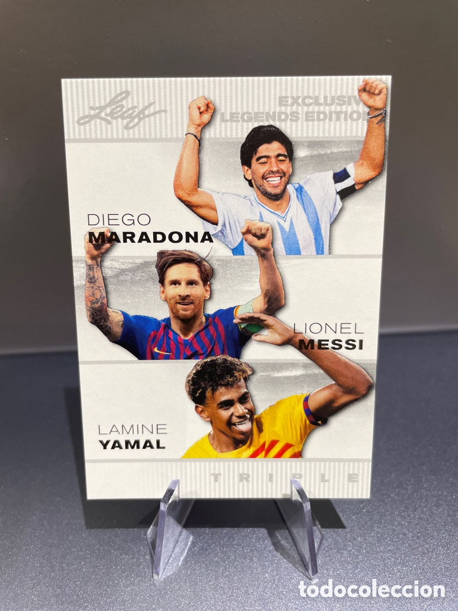Cartes &agrave; collectionner de Football: Maradona Messi Yamal ELE-15 Triple Leaf 2025