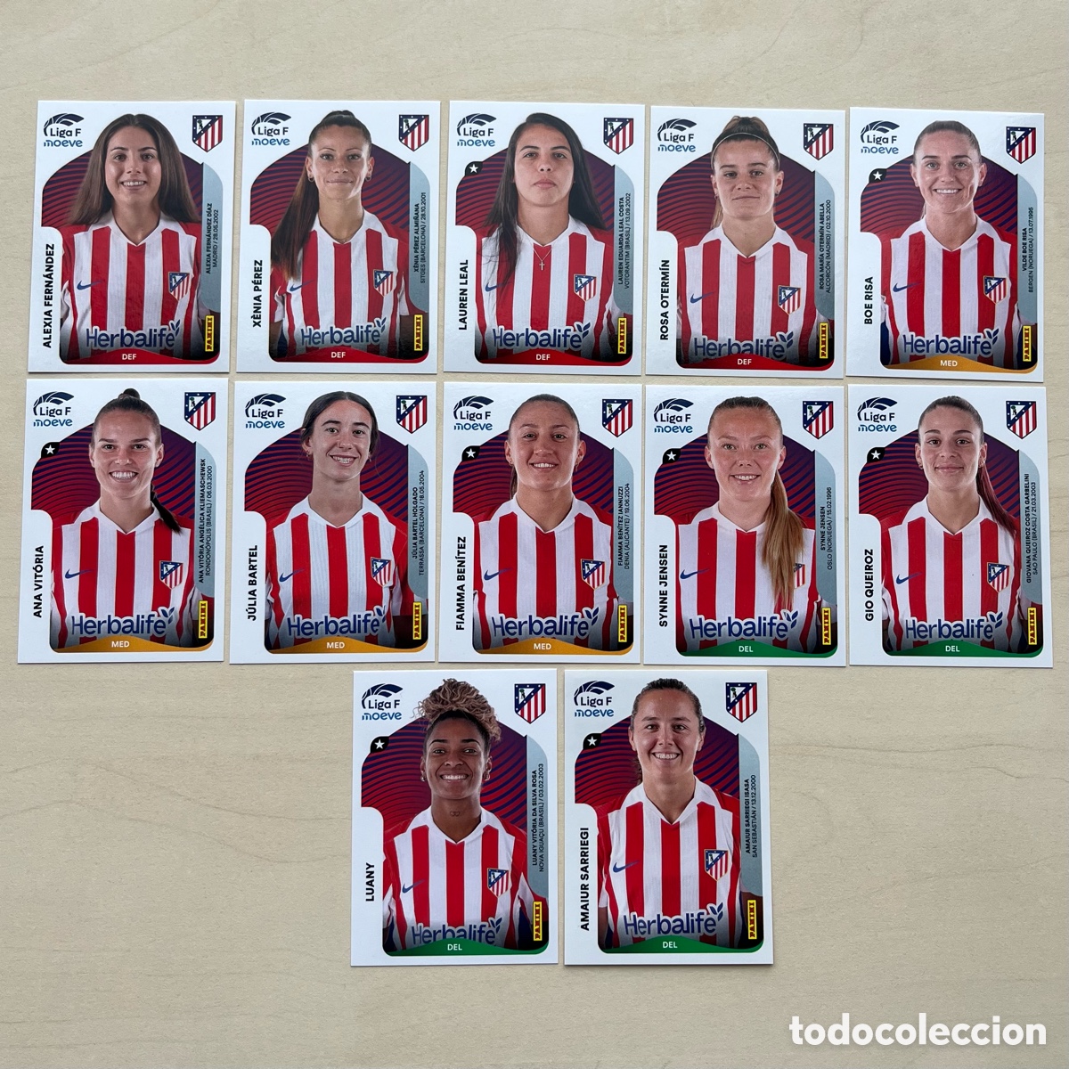 Figurine di Calcio: Lote 12 cromos Atl&eacute;tico de Madrid Liga F 2025-26