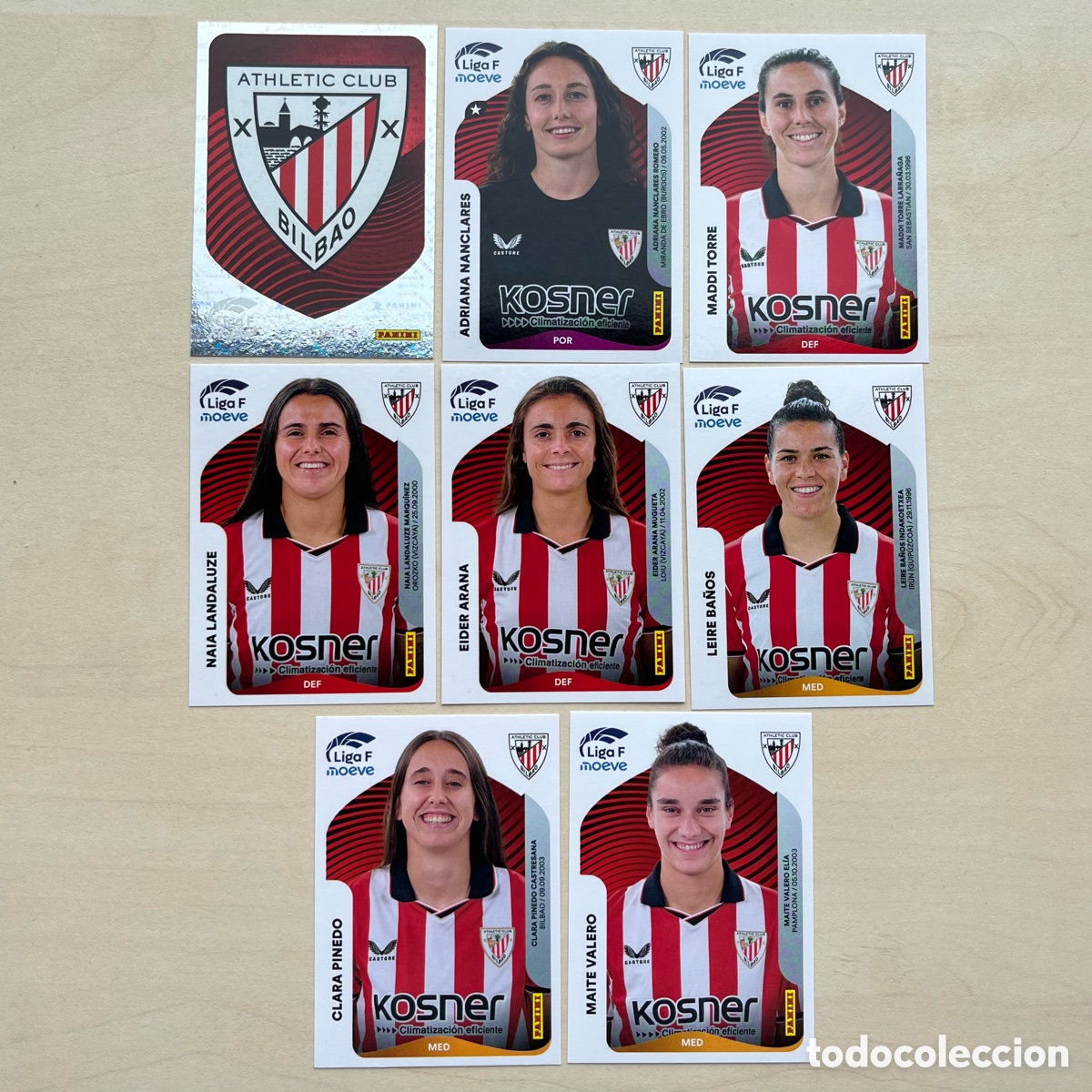 Cromos de f&uacute;tbol: Lote 8 cromos Athletic Club Liga F 2025-26