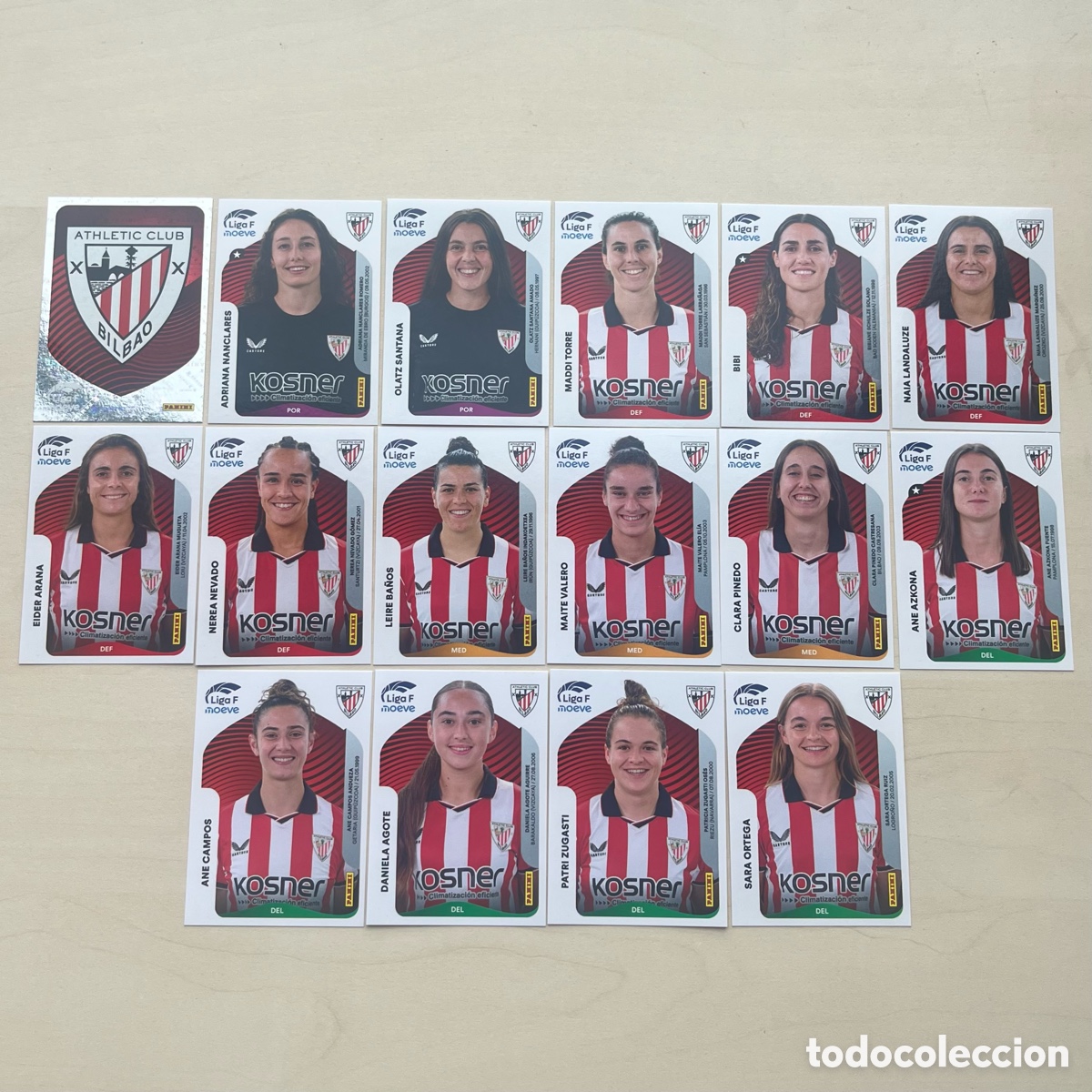 Cromos de f&uacute;tbol: Lote 16 cromos Athletic Club Liga F 2025-26