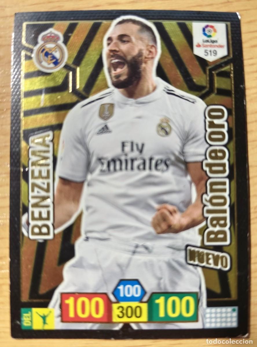 Cromos de f&uacute;tbol: CARD FOOTBALL FICHA N&ordm; 519 BENZEMA- ADRENALYN PANINI 2018-19 - NUEVO BALON DE ORO