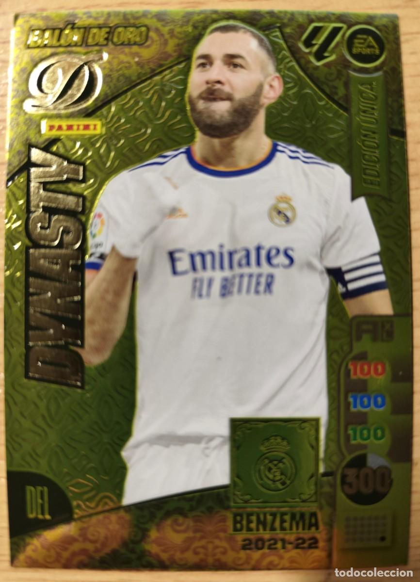 Cromos de f&uacute;tbol: CARD FOOTBALL BENZEMA REAL MADRID BALON ORO DYNASTY PANINI LIGA ADRENALYN XL 2024-25