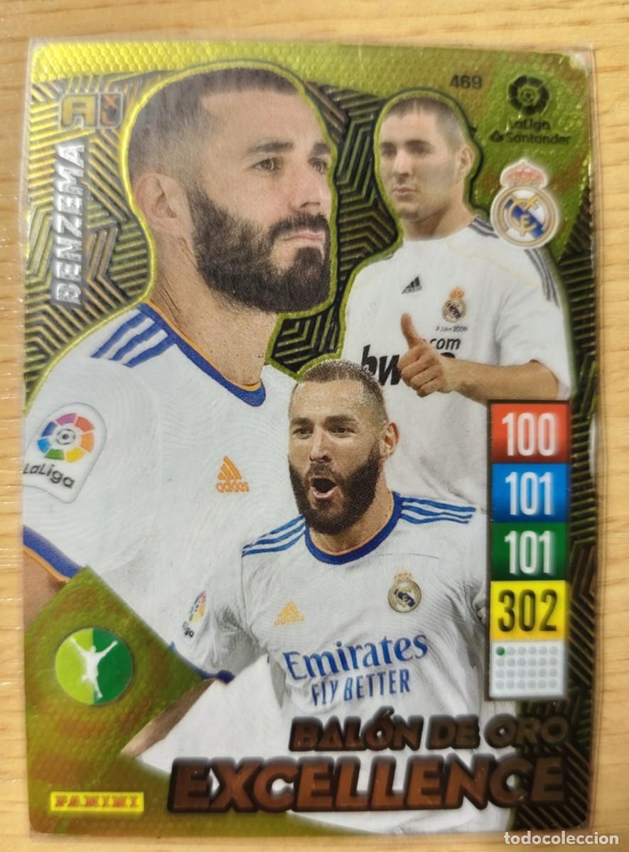 Cromos de f&uacute;tbol: CARD FOOTBALL BENZEMA REAL MADRID 469 EXCELLENCE BALON ORO ADRENALYN XL LIGA 2021/2022 21 22 PANINI