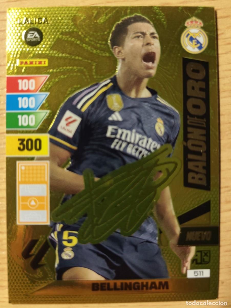 Cromos de f&uacute;tbol: CARD FOOTBALL 511 - BELLINGHAM- REAL MADRID NUEVO BAL&Oacute;N DE ORO FIRMA ADRENALYN 2023-2024
