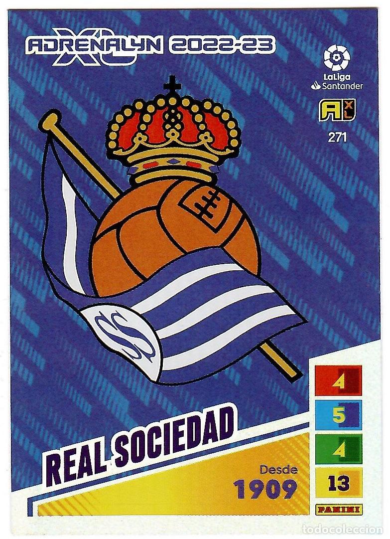 Fu&szlig;ball-Sticker: Escudo R. Sociedad, n&ordm; 271: Cromo del album de futbol Adrenalyn 2022-23