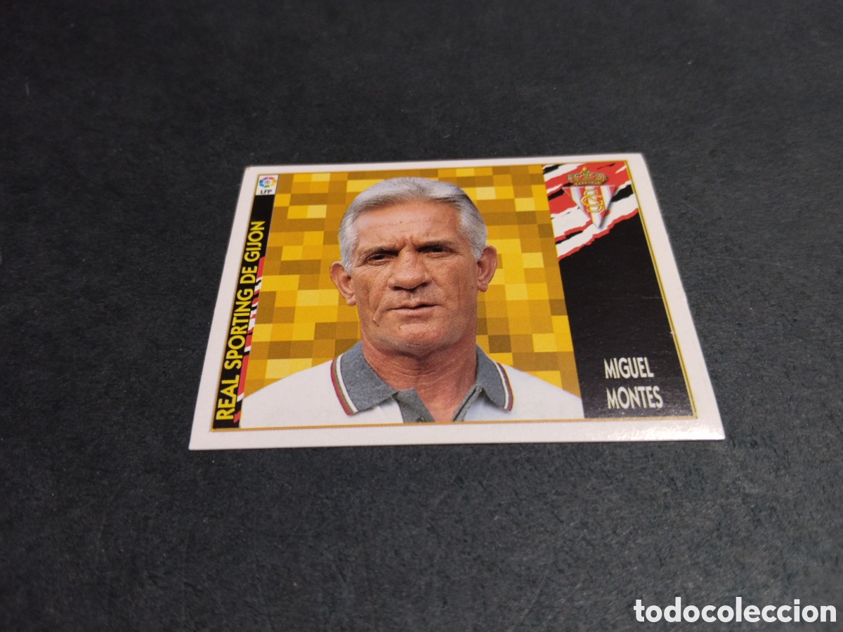 Football Stickers: Cromo futbol Real Sporting de Gij&oacute;n 97-98 Miguel Montes, entrenador