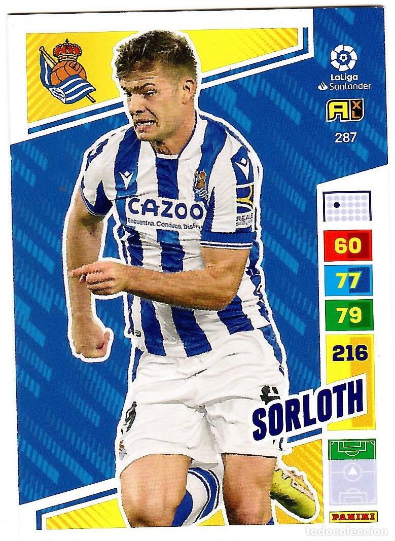Figurine di Calcio: Sorloth (R. Sociedad), n&ordm; 287: Cromo del album de futbol Adrenalyn 2022-23