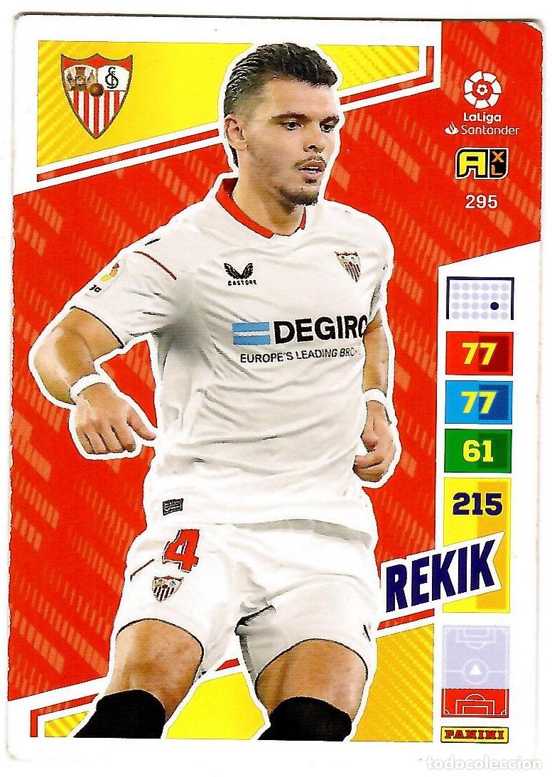 Cromos de f&uacute;tbol: Rekik (Sevilla), n&ordm; 295: Cromo del album de futbol Adrenalyn 2022-23